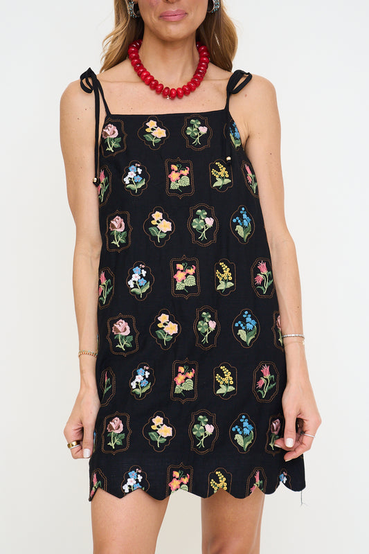 Floral Embroidered Mini Dress