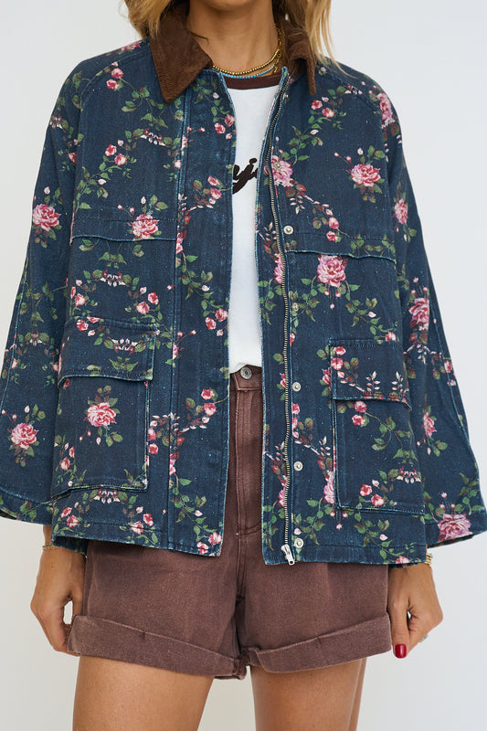 Floral Printed Utility Jacket