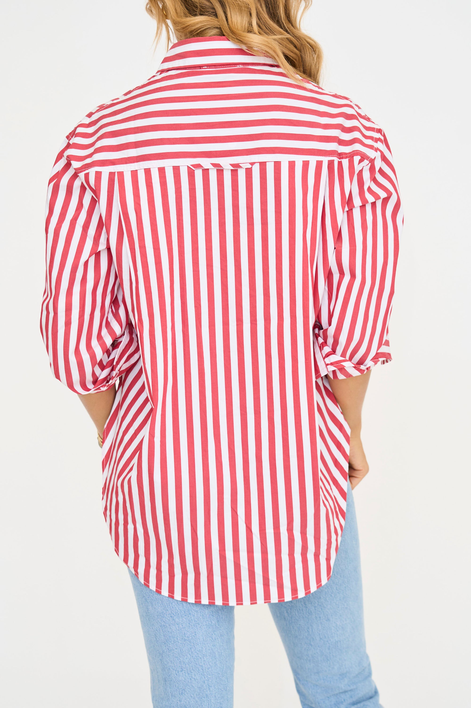 Red Striped Button Down