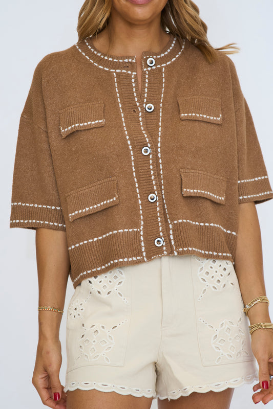 Stitch Short Sleeve Cardigan