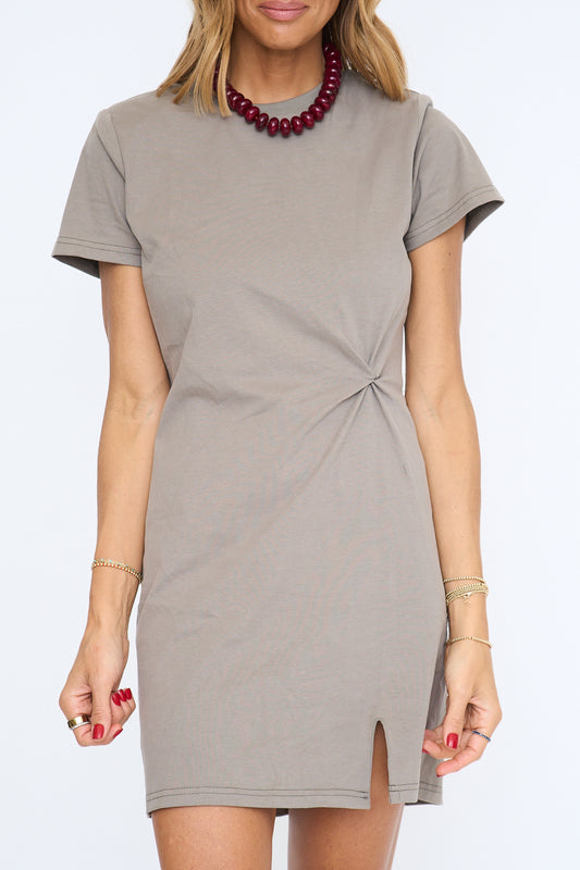 Elle Cotton Front Twist Mini Dress