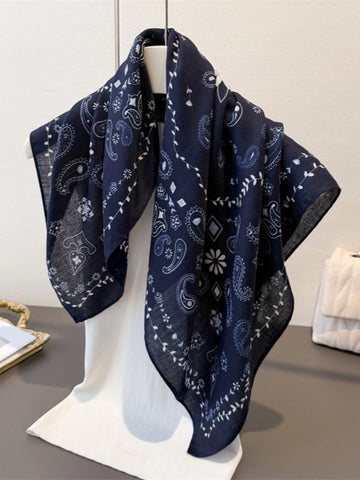 Square Scarf with Paisley Print