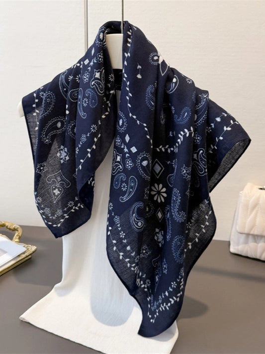 Square Scarf with Paisley Print