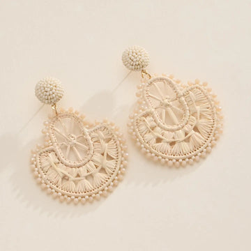 Raffia Fan Statement Earrings