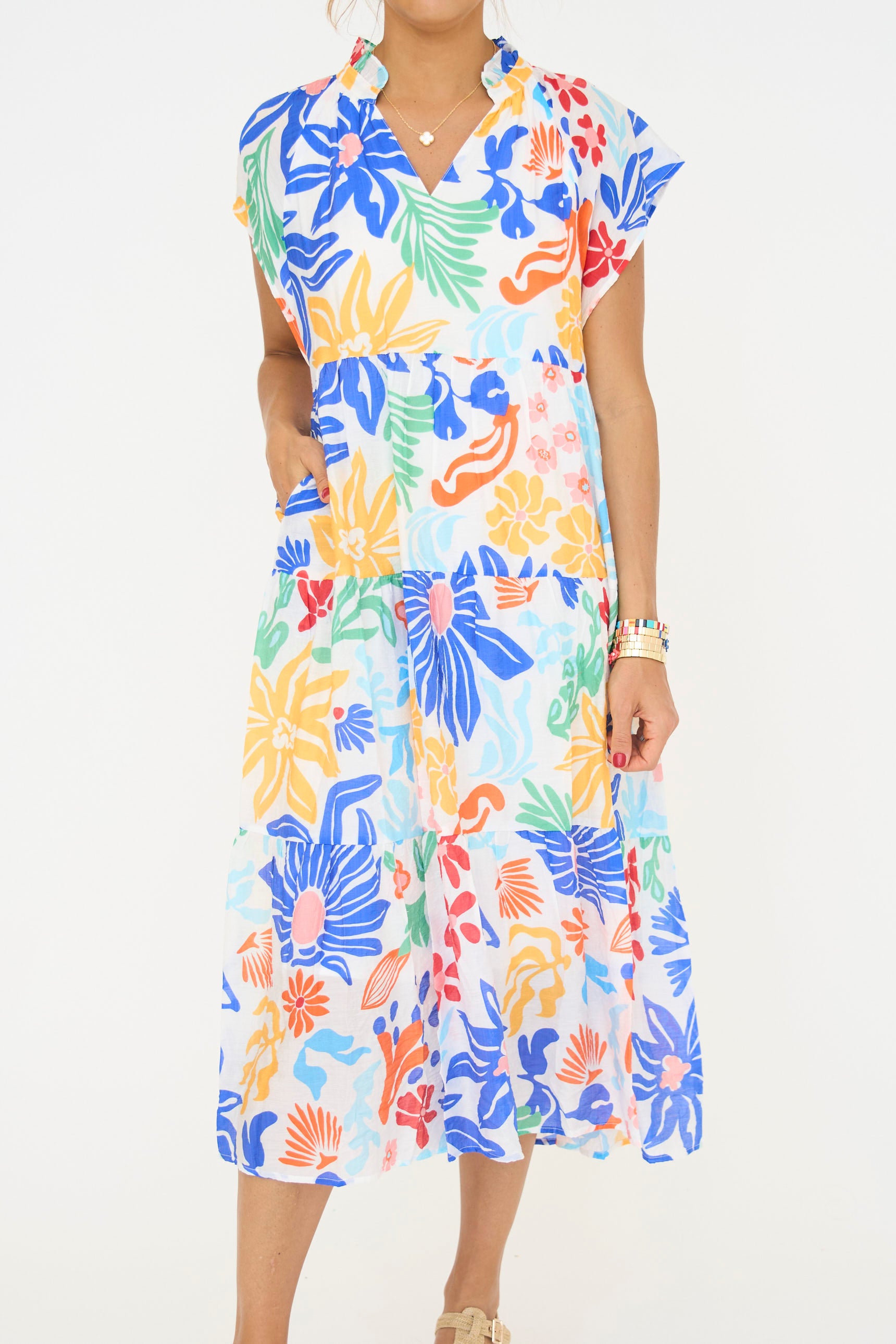 Madison Multi Floral Tiered Dress