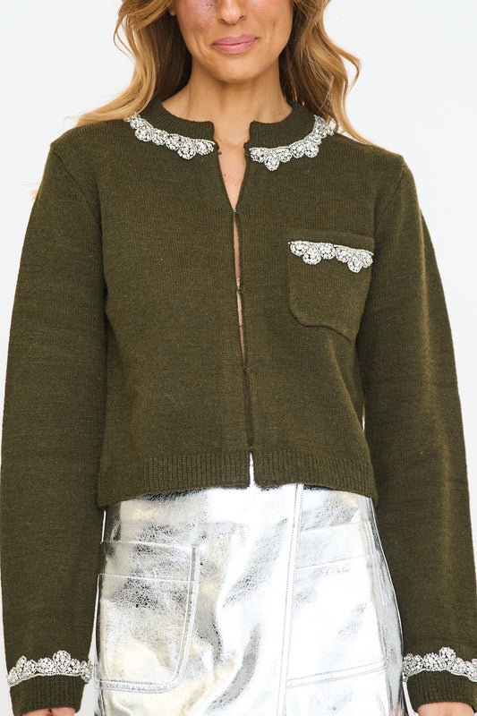 Jewel Cardigan in Olive