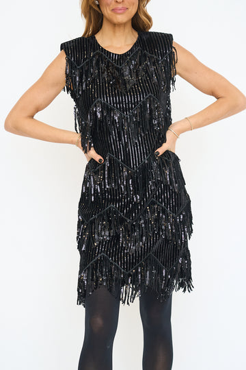 Astoria Sequin Fringe Minidress