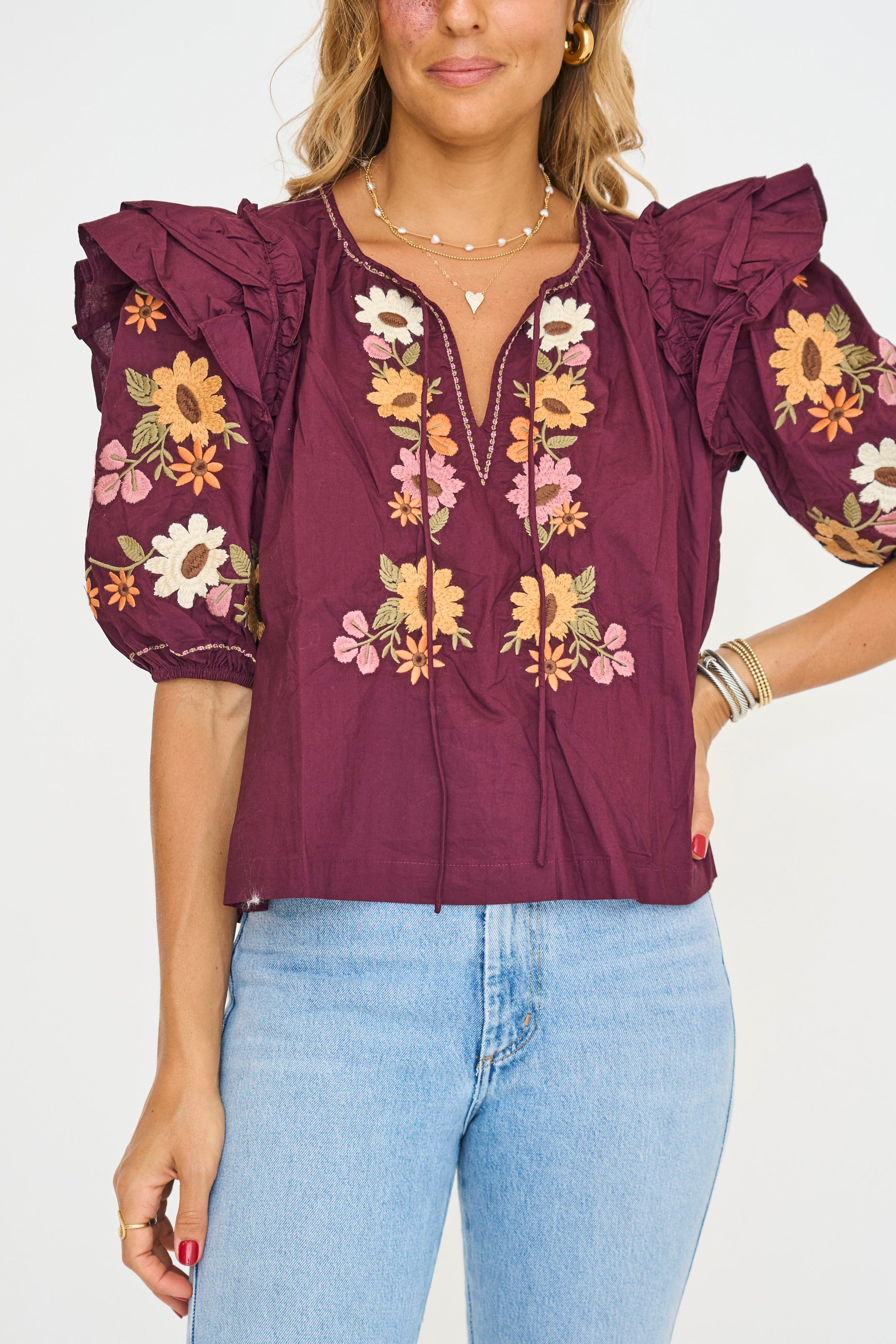 Aubrey Embroidered Top