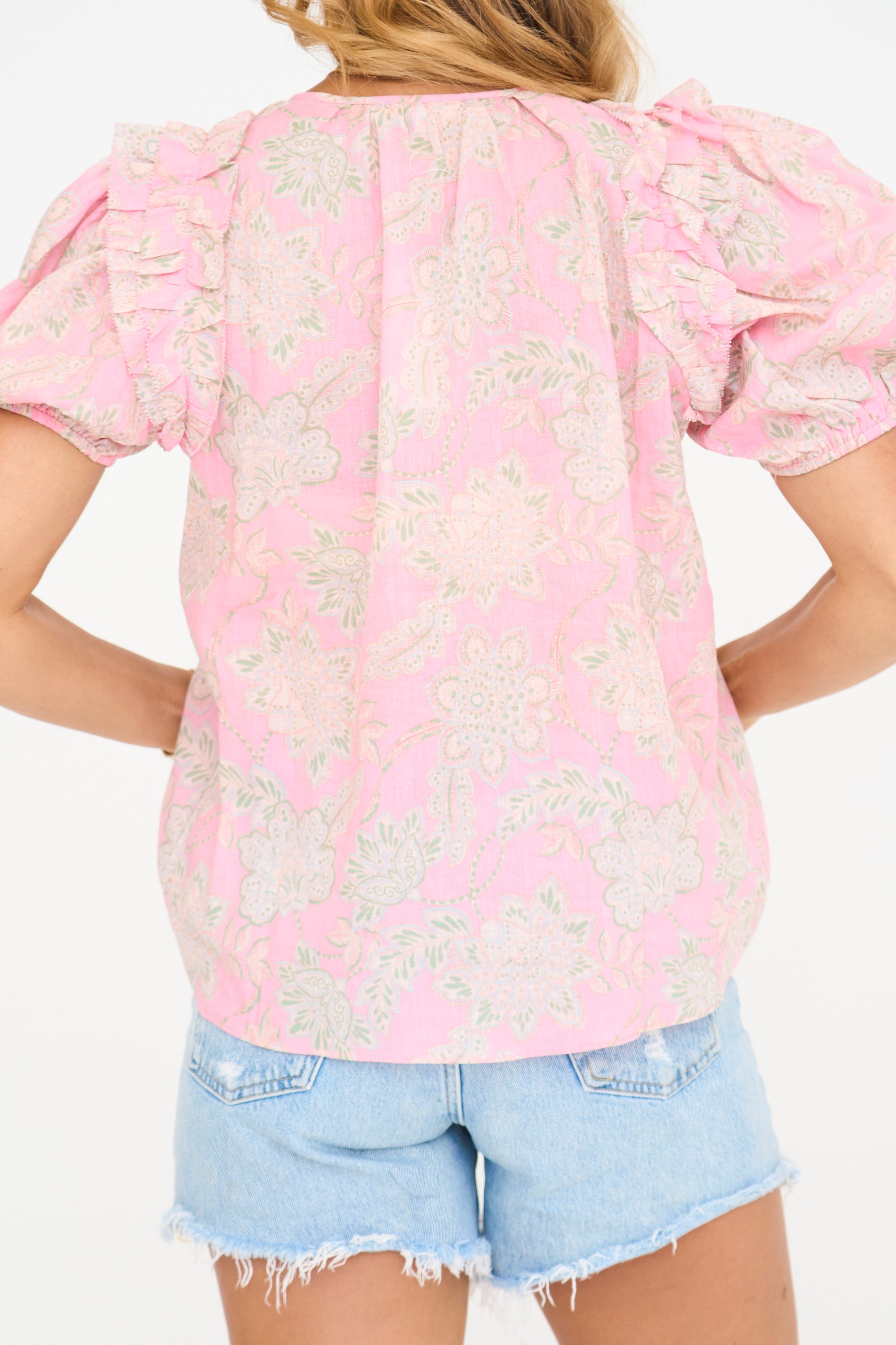 Sadler Top in Pink Paisley