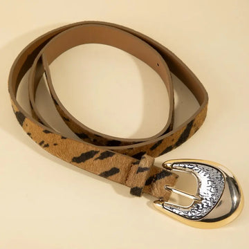 Western Cowhide Vegan Leather Belt