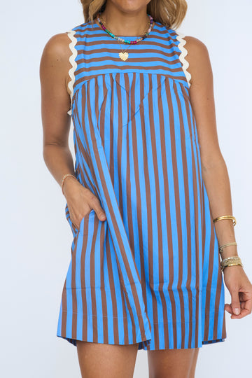 Espresso Stripe Mini Dress