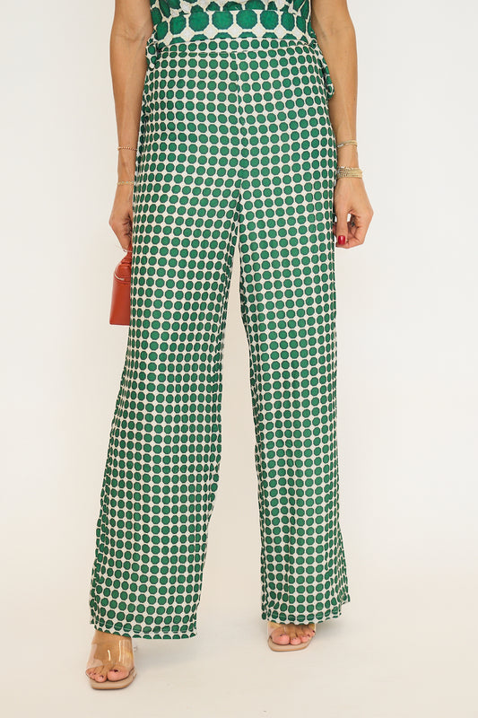 Geometric Print Wide Leg Pants