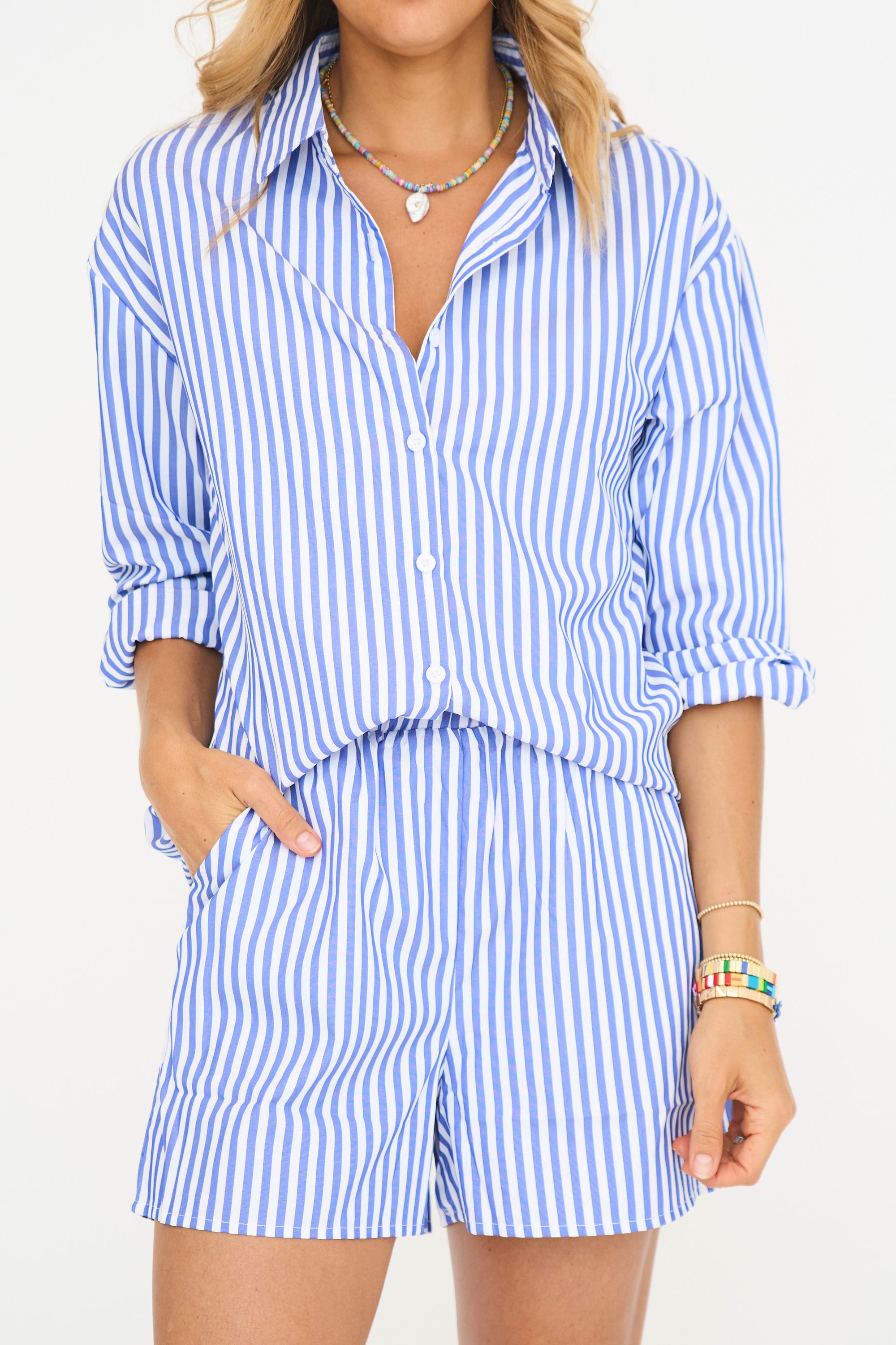 Megan Stripe Set in Blue