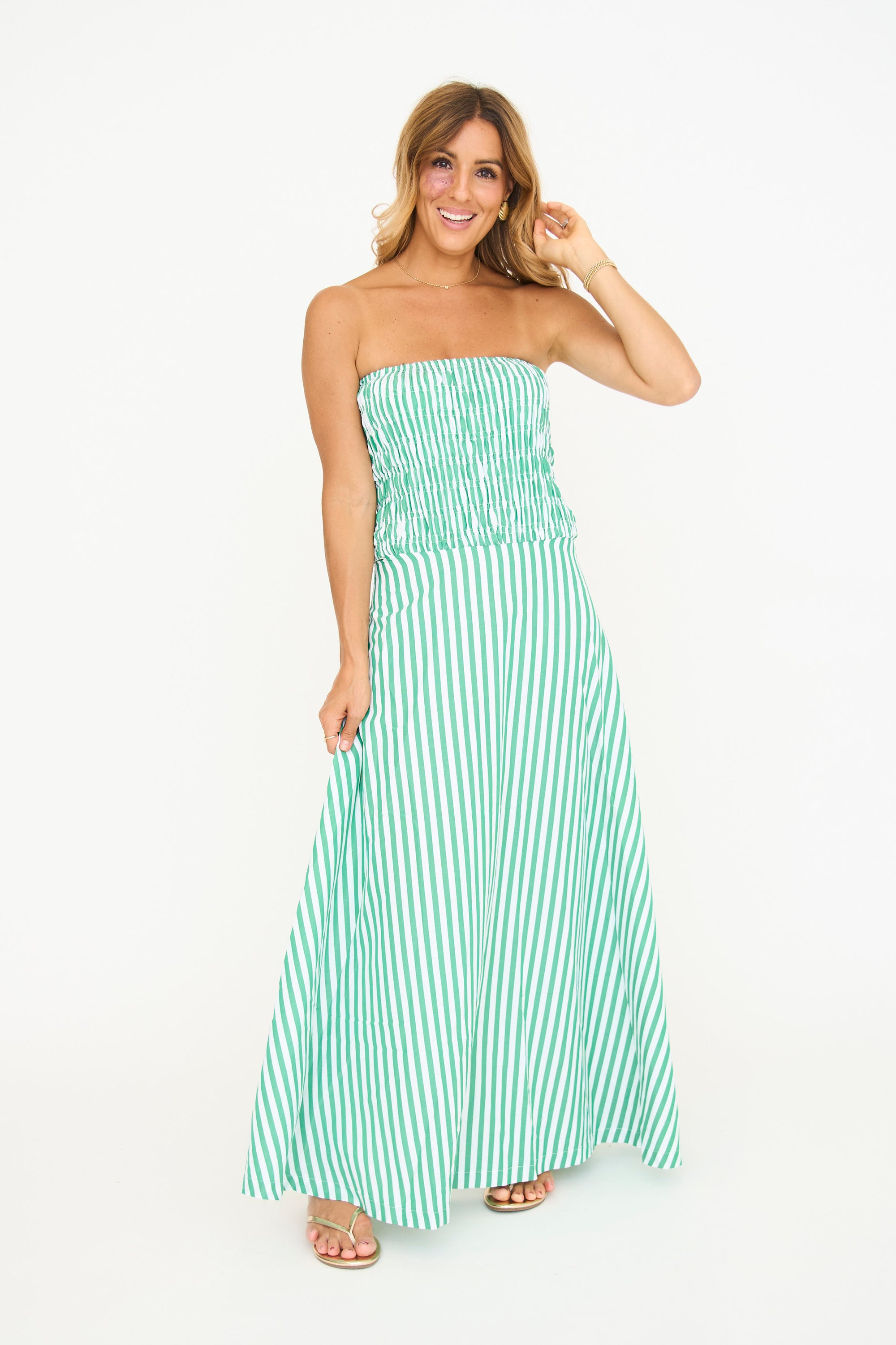 Smocked Strapless Summer Dress