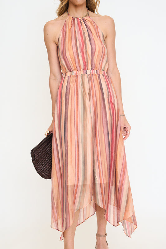 Dalina Stripe Halter Dress