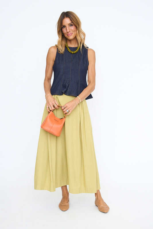 Denim Peplum Top