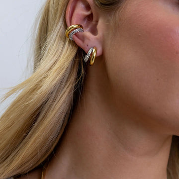 Kendal Two Tone Pave Hoop
