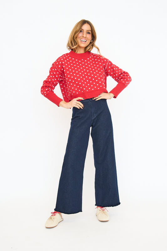 Maggie Indigo Wide Leg Denim Pants