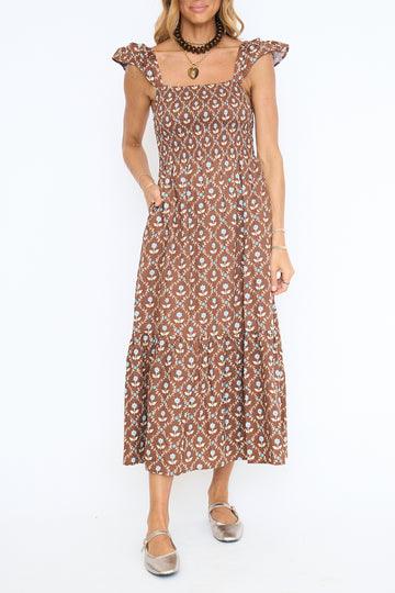 Felicity Floral Poplin Tier Maxi Dress