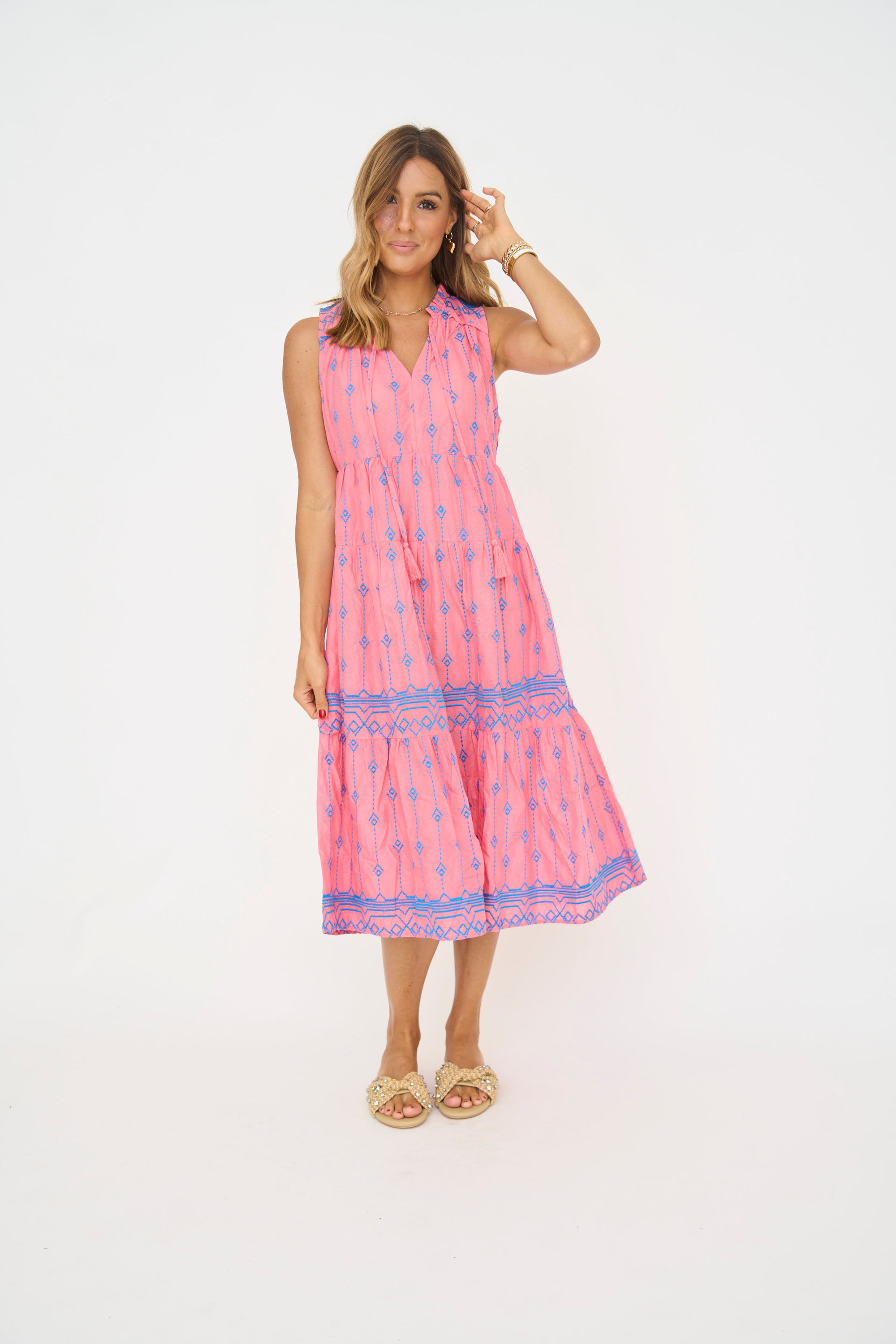 Wrenley Embroidered Midi Dress