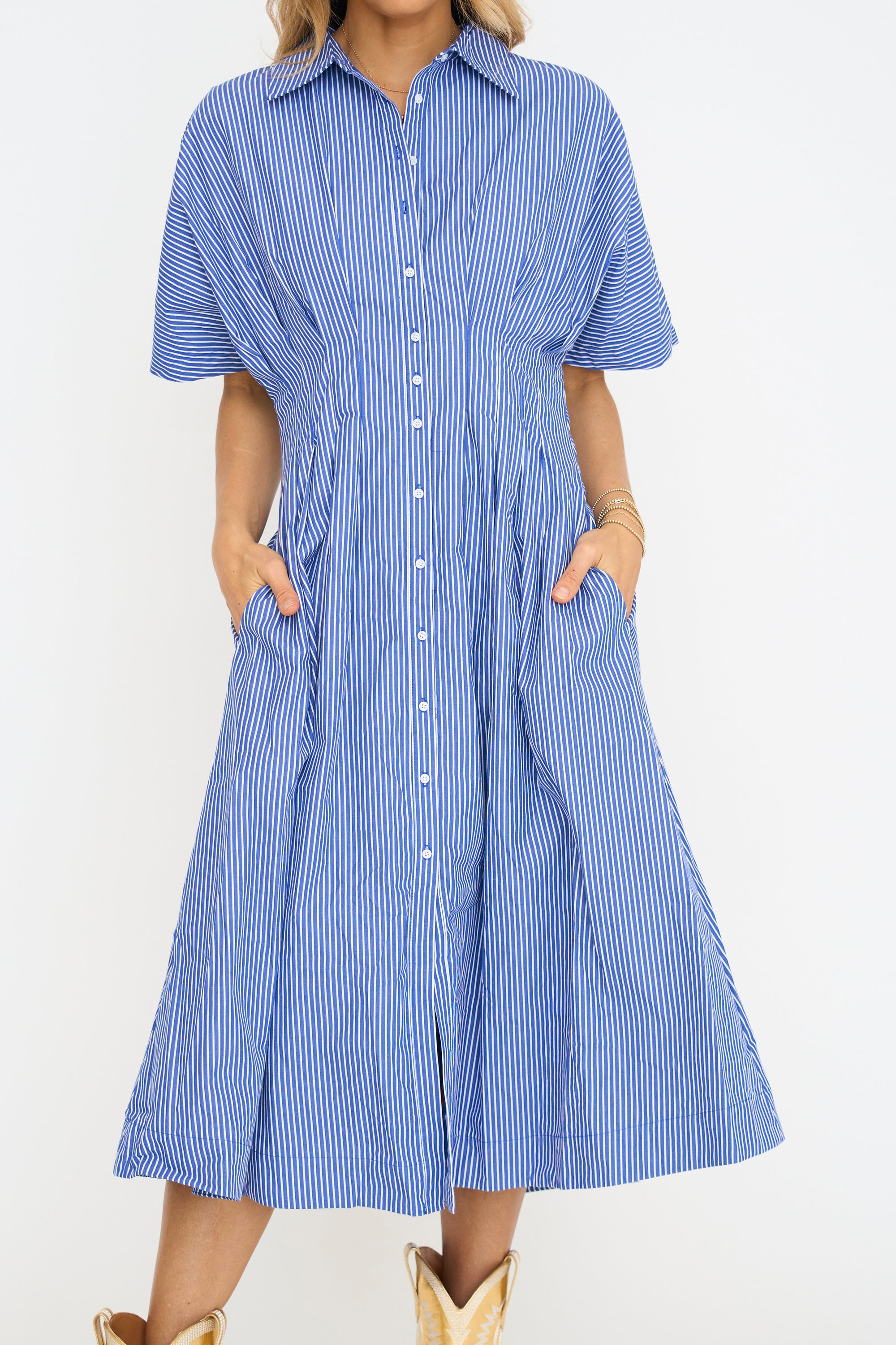 Shelley Stripe Midi Shirt Dress