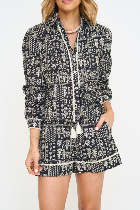 Fringe Patchwork Short Set