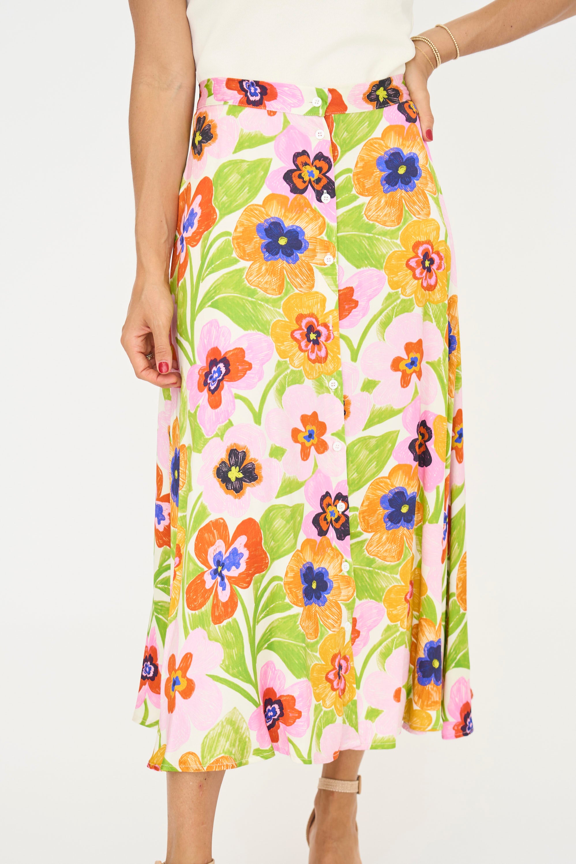 Celly Floral Midi Skirt