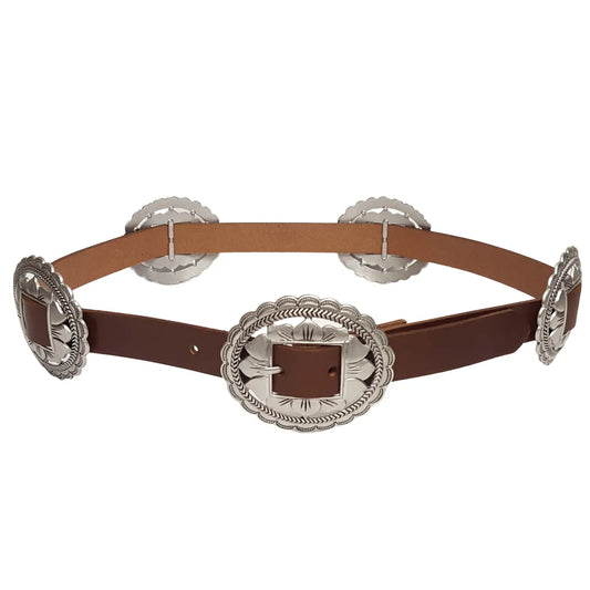 Western Oval Floral Concho Belt