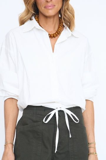Drawstring Hem Relaxed Shirt