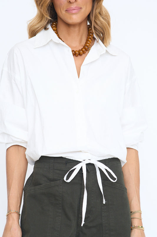 Drawstring Hem Relaxed Shirt