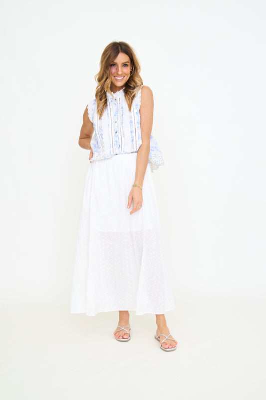 Anastasia Eyelet Maxi Skirt