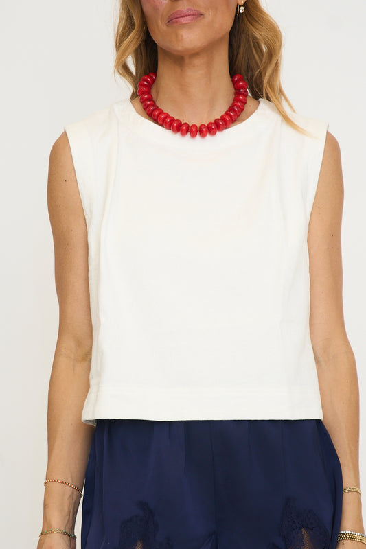 Sleeveless Denim Top
