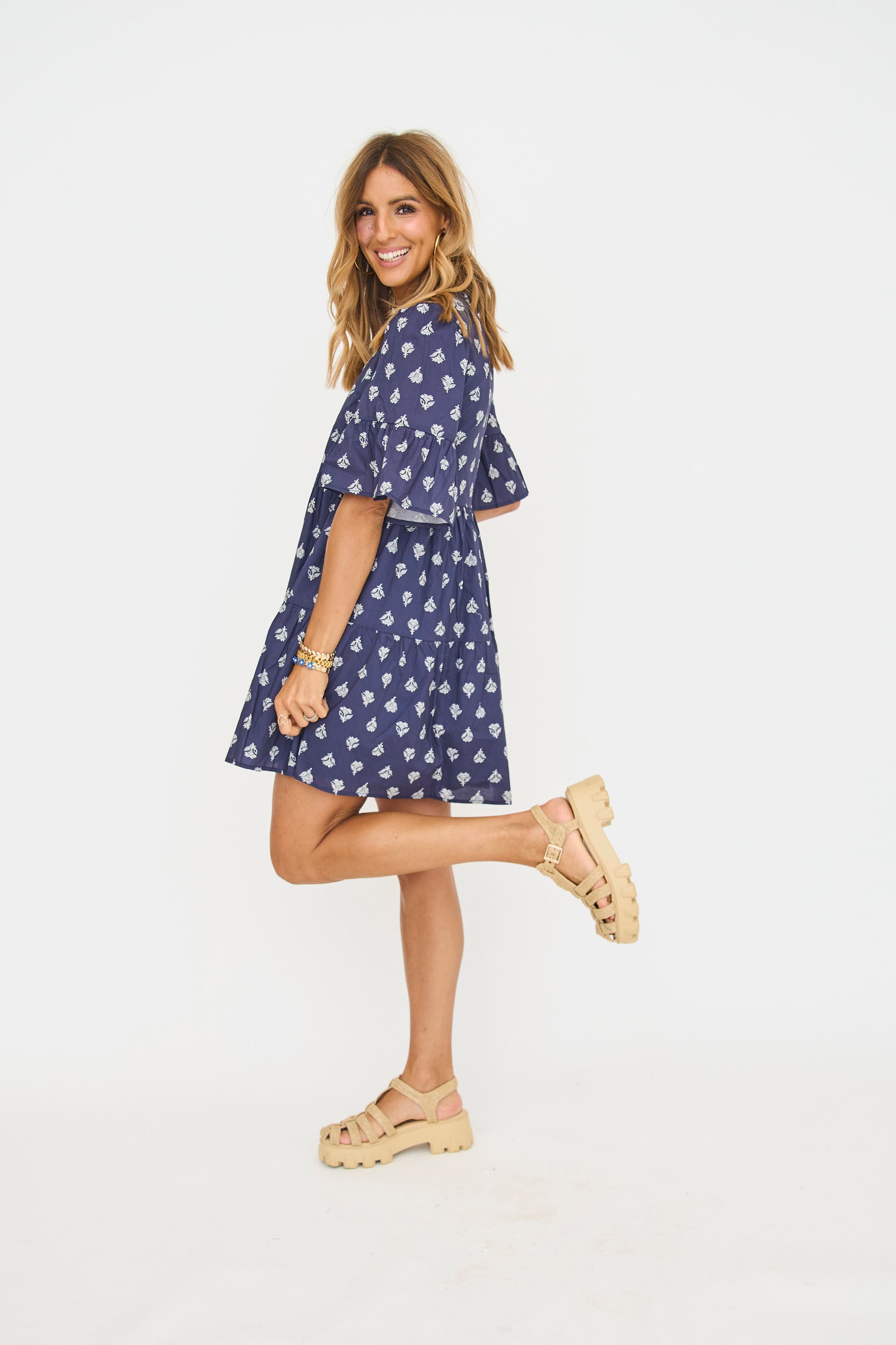 Rowan Paisley Ruffle Mini Dress