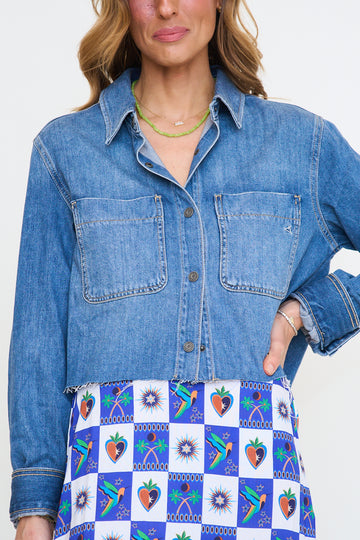 Cropped Denim Shirt