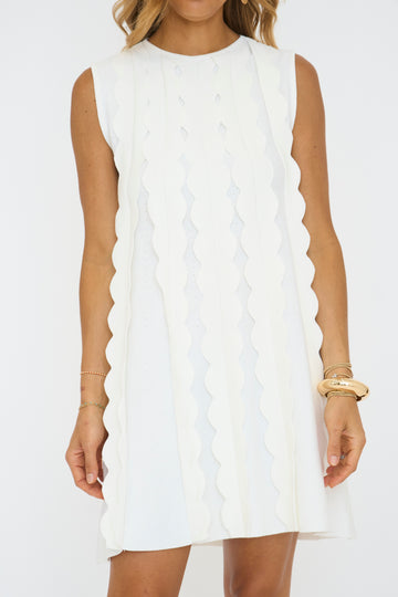Scalloped Band Mini Dress