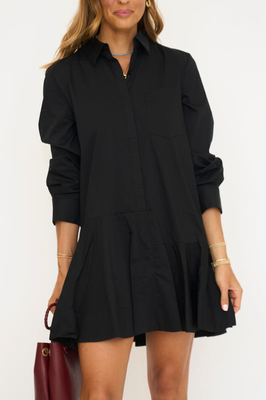 Collar Flare Skirt Dress