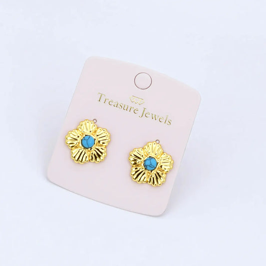 Turquoise Daisy Stud