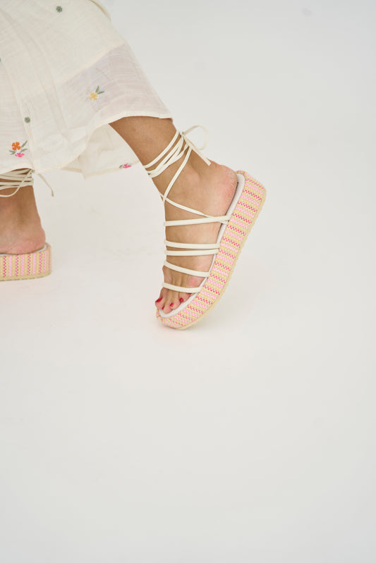 Eli Ankle Tie Platform Sandals