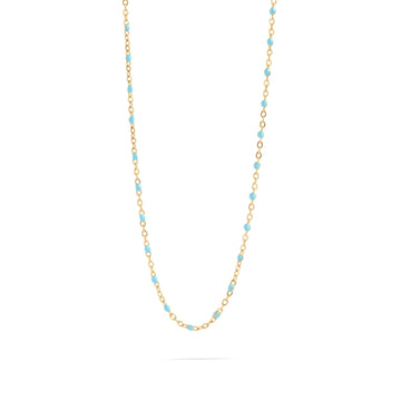 Turquoise Enamel Chain Necklace