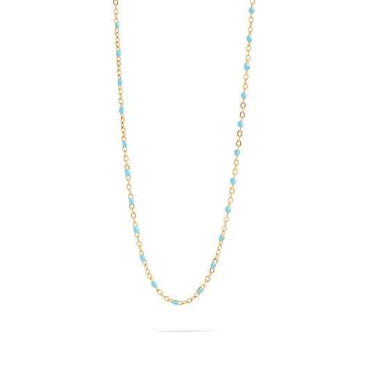 Turquoise Enamel Chain Necklace