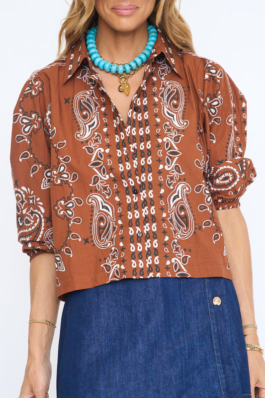 Cora Bandana Button Down Top