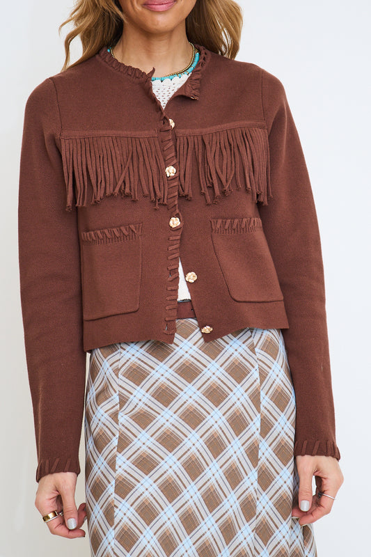 Cozy Fringe Cardigan with Pockets