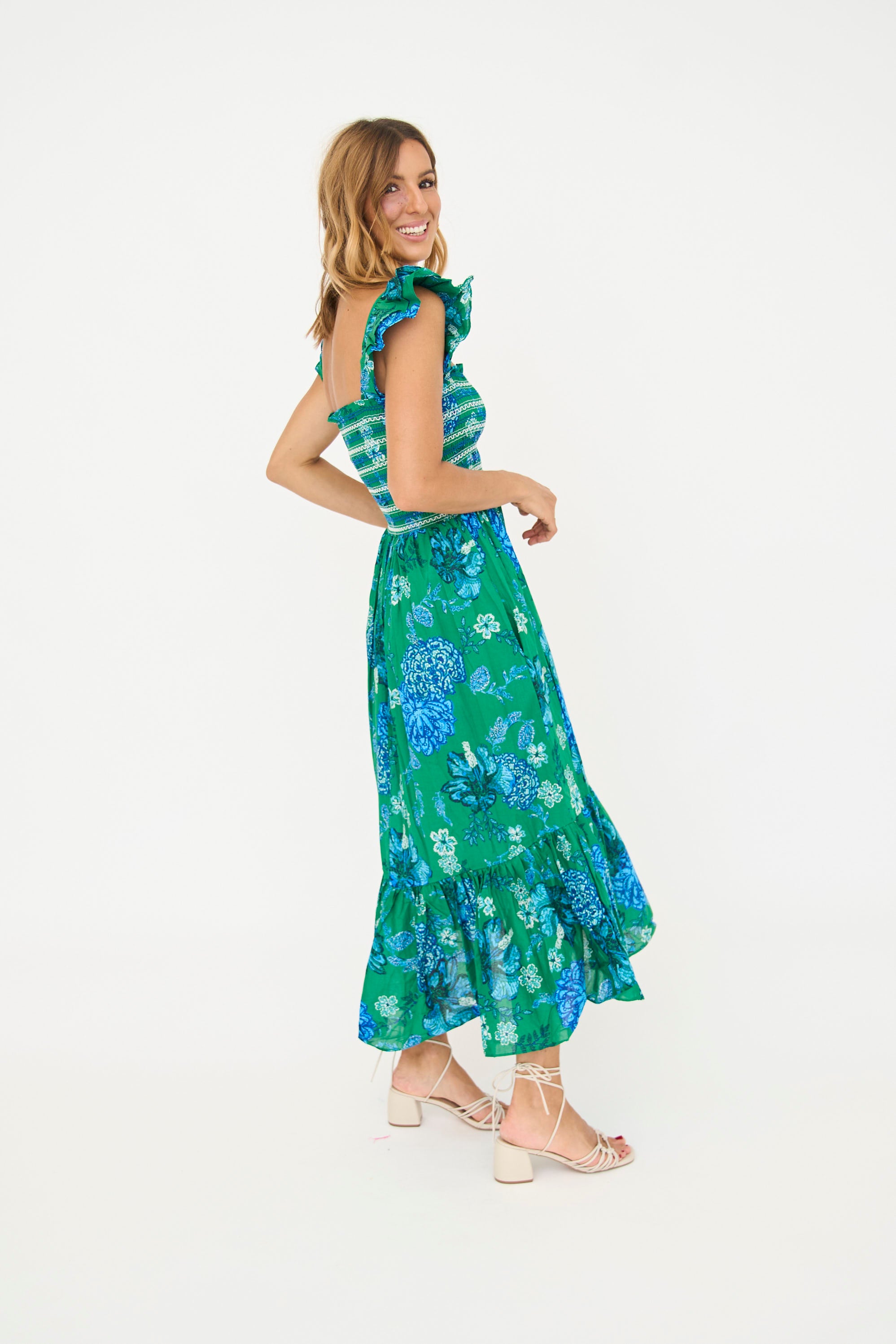 Lisette Green Midi Dress