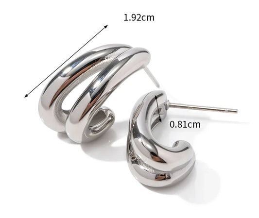 Flow Double Hoop Earring