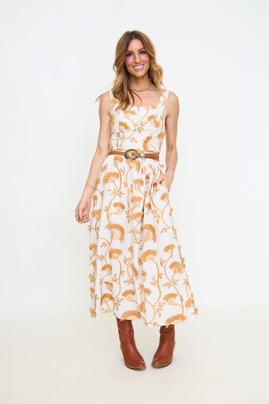 3D Fringe Midi Skirt