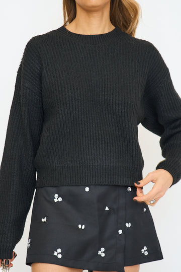 Ribbed Crew Neck Sweater