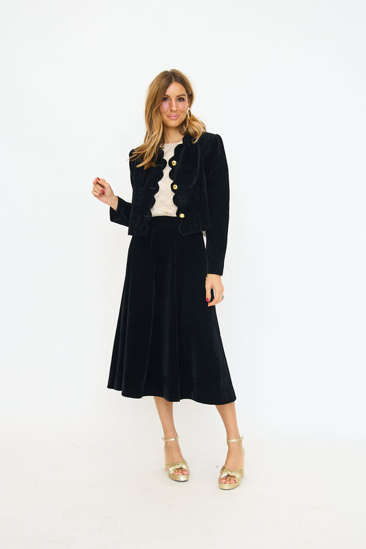 Velvet Circle Midi Skirt