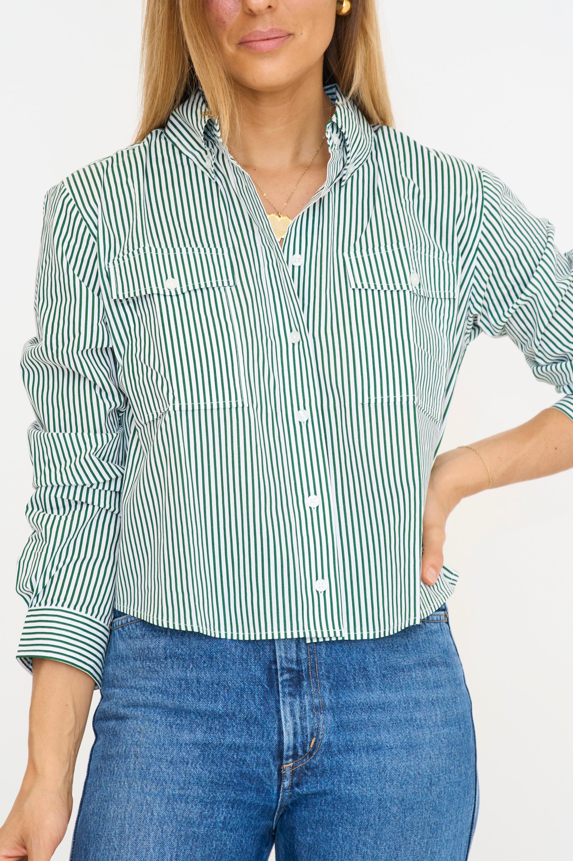 Stripe Pocket Top