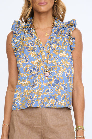 Daisy Floral Ruffle Blouse