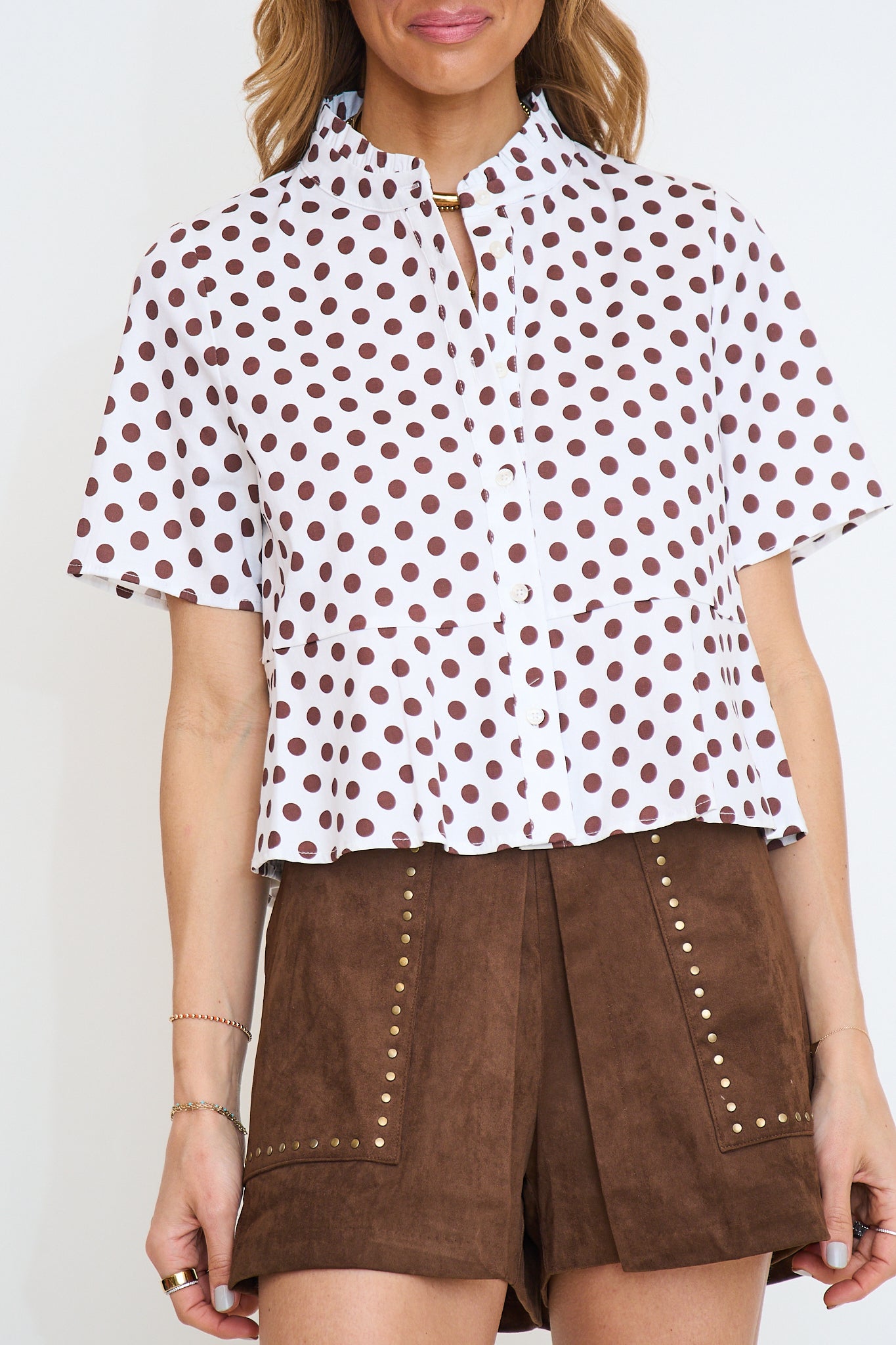 Polka Dot Button Down Top – Lady Hart